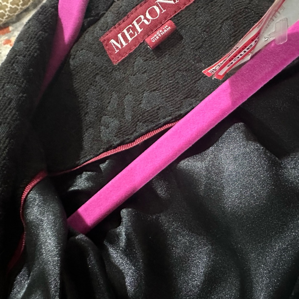 3x black leopard merona winter coat